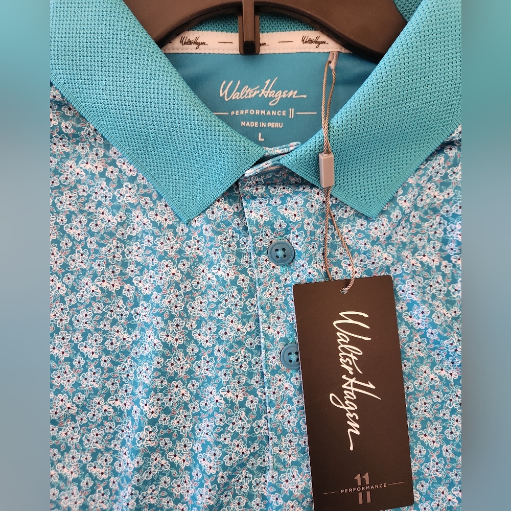 Walter Hagen Men's Performance 11 Golf Polo, size L, Blue, NWT - Picture 4 of 6
